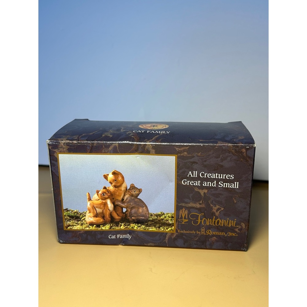 Fontanini Cat Family Figurine 51535 All Creatures Great and Small 2002 Boxed